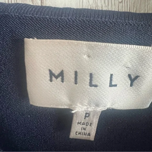 Milly Navy Blue Cold Shoulder Mini Dress Crewneck Small - Picture 6 of 6